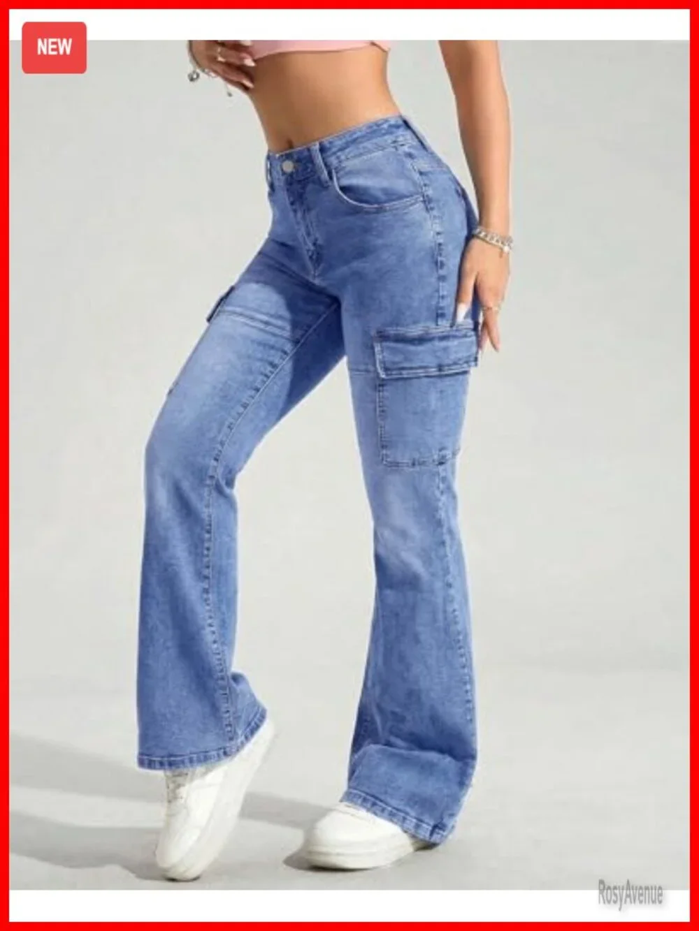 High Waisted Flare Jeans Stretchy Bell Bottom Denim Pants Y2K Streetwear